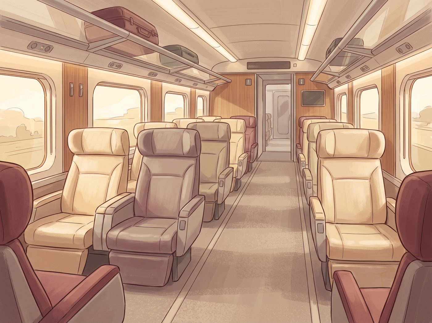 Renfe AVE Confort class interior with wider seating